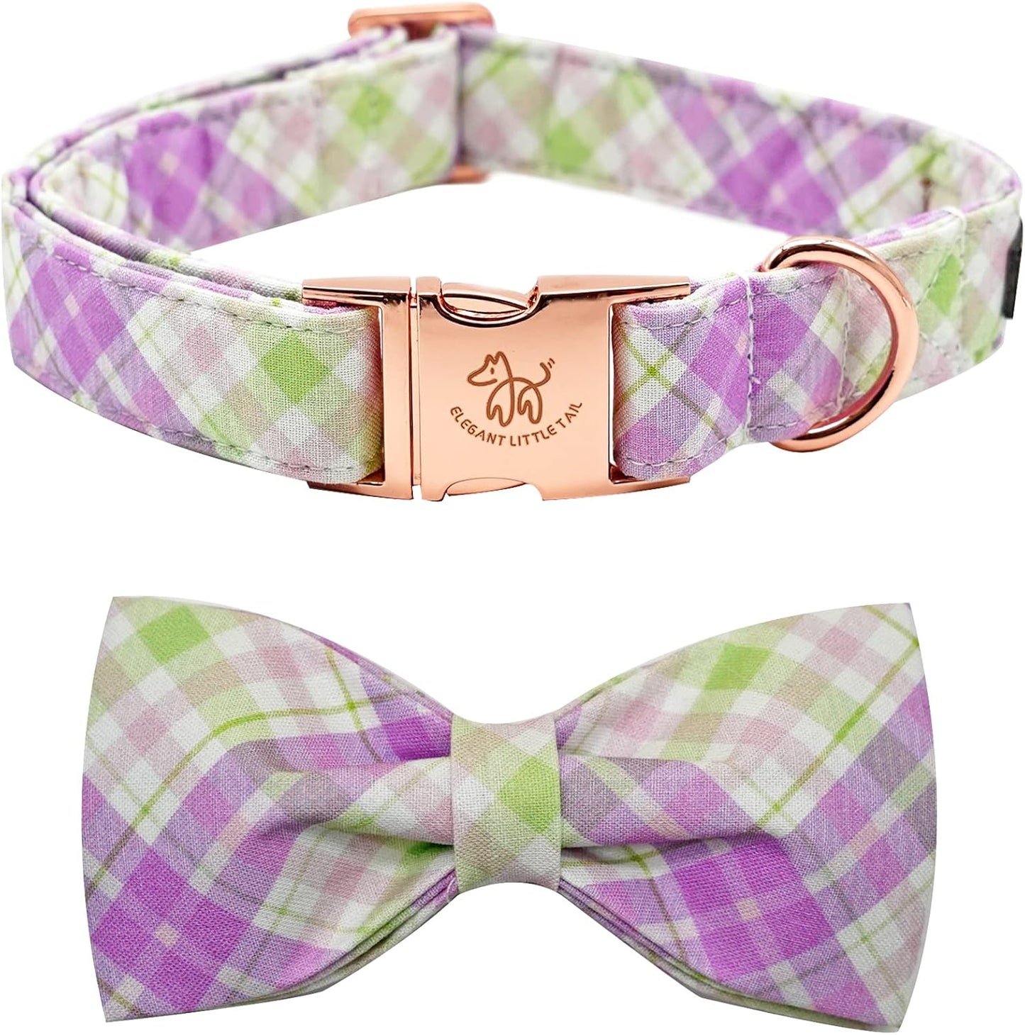 Elegant Plaid Collar With Cute Bow for X-Small Puppy and Cat