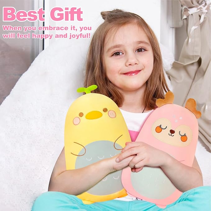 Fox Plush Pillow,Cute Fox Stuffed Animals Plush Toy,Soft Kitty Stuffed Animal Toy Hugging Pillow Birthday Gifts for Kids Home Decoration(Strawberry Fox)