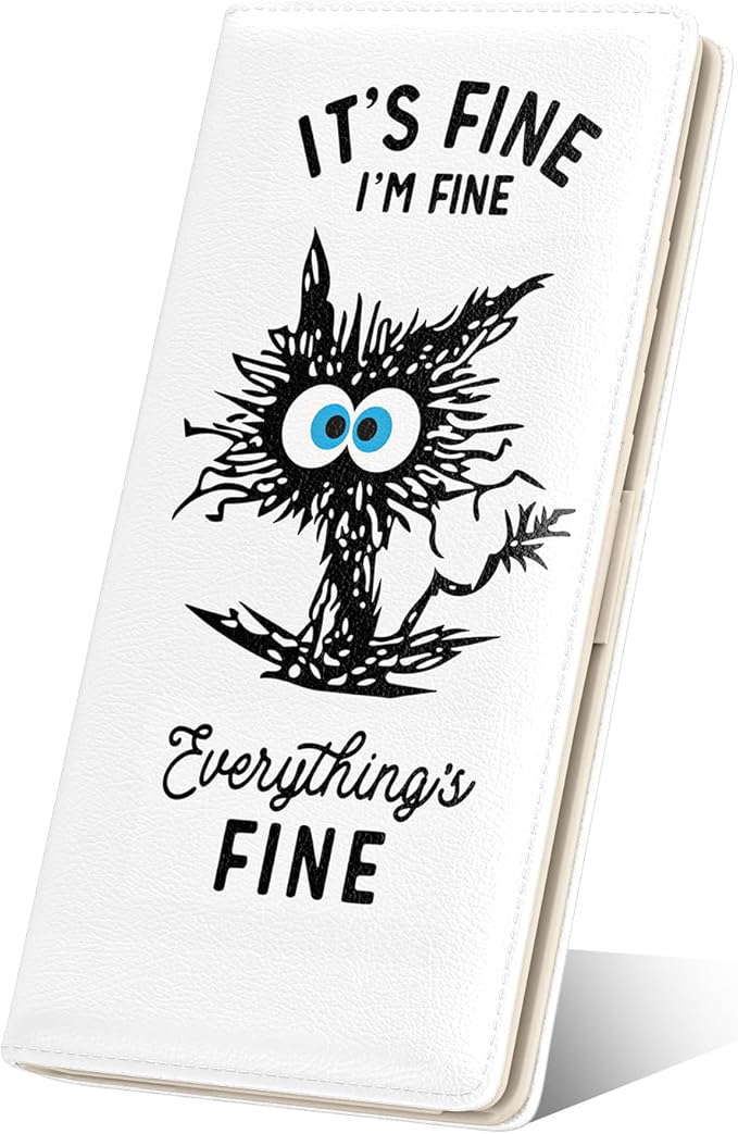 Nipichsha Womens Wallet, RFID Slim Wallets for Women, Thin Ladies Credit Card Holder Purse, Cute Leather Bifold Clutch Billfold with 11 Card Slots & ID Window, Fine Cat