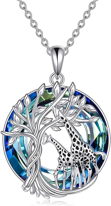 TOUPOP Tree of Life Animal Necklace 925 Sterling Silver Crystal/Abalone Shell Animal Pendant Jewelry Birthday Mothers Day Gifts for Women Mom Wife Her