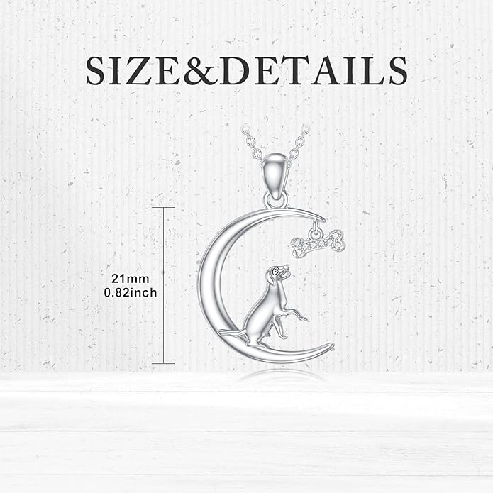 Diamond Dog Necklace S925 Sterling Silver Cute Animal Necklace for Women Gifts for Birthday