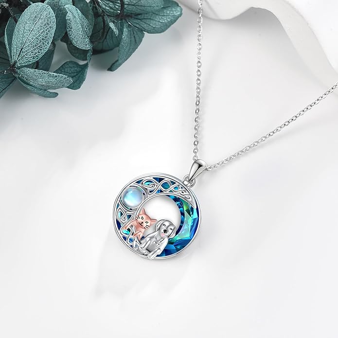 MONGAS Fairy/Airplane/Cello/Dog Cat/Unicorn Necklace Sterling Silver Fairy/Airplane/Cello/Dog Cat/Unicorn Jewelry for Women