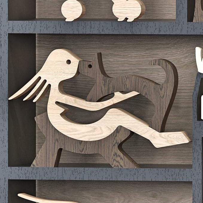 Desk Decorations Girl Figurines and Cat Ornaments Wooden Accent Decor Home Accessories Decorative Objects