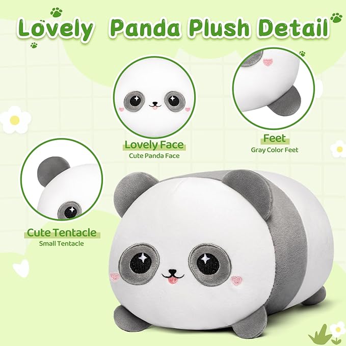 Panda Plush, Cute Panda Plushies Toy, Soft Plushie Cuddle Pillow, Anime Plushie Doll, Cute Stuff Toys Gift for Girls, Boys and Males (16 Inch)