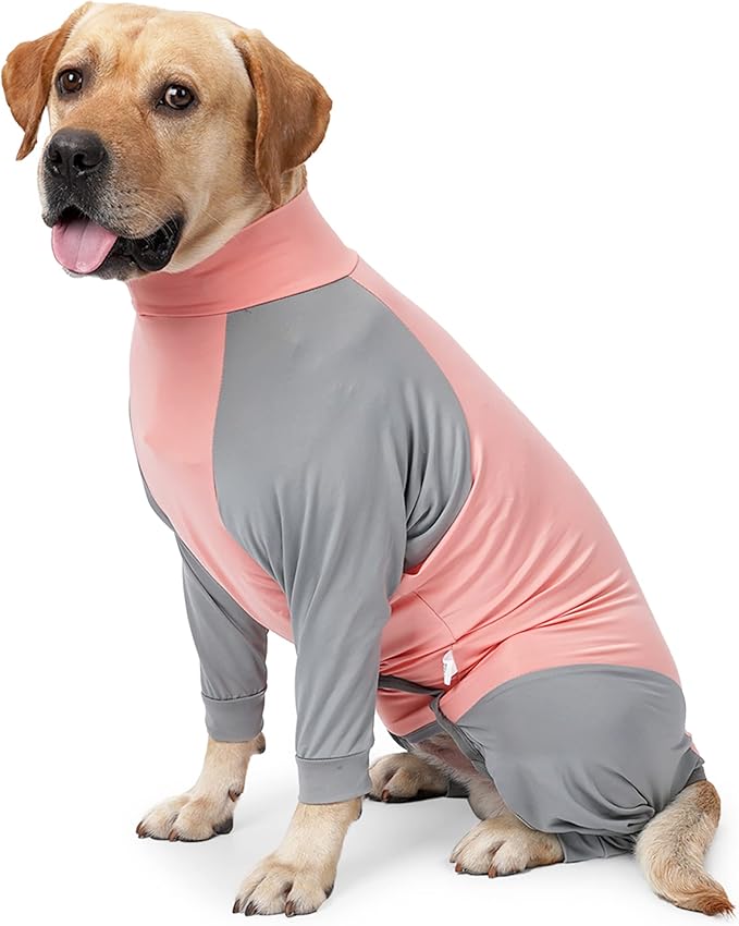 Dog Recovery Suit, Abdominal Wound After Surgery Wear, Prevent Licking Wounds, E-Collar & Cone Alternatives, Long Sleeve Postoperative Shirts Dog Bodysuit Prevent Shedding(Small, Pink)
