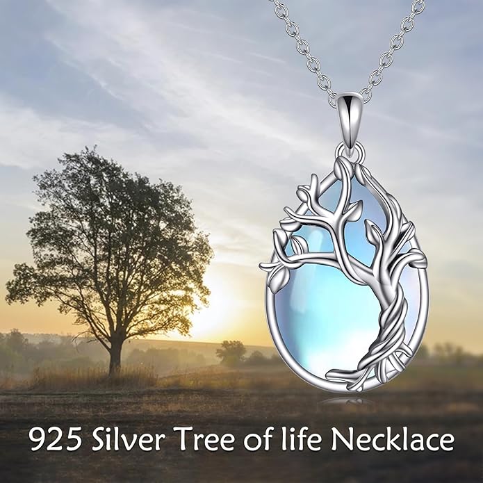 POPLYKE Tree of Life Necklace for Women 925 Sterling Silver Family Tree Pendant Jewelry Birthday Gifts