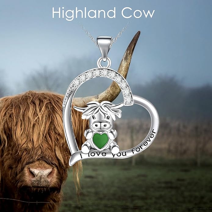 Penguin/Elephant/Frog Mushroom/Cat/Fox/Highland Cow/Axolotl/Yorkie Necklace Jewelry for Women Birthday Christmas Gifts