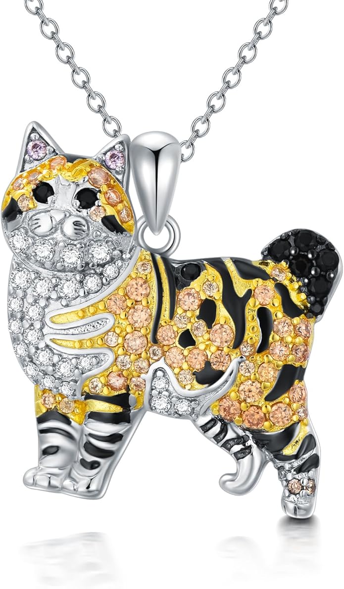 Cat Necklaces 13 Breeds of Cats Necklaces S925 Sterling Silver Cat Pendant for Women
