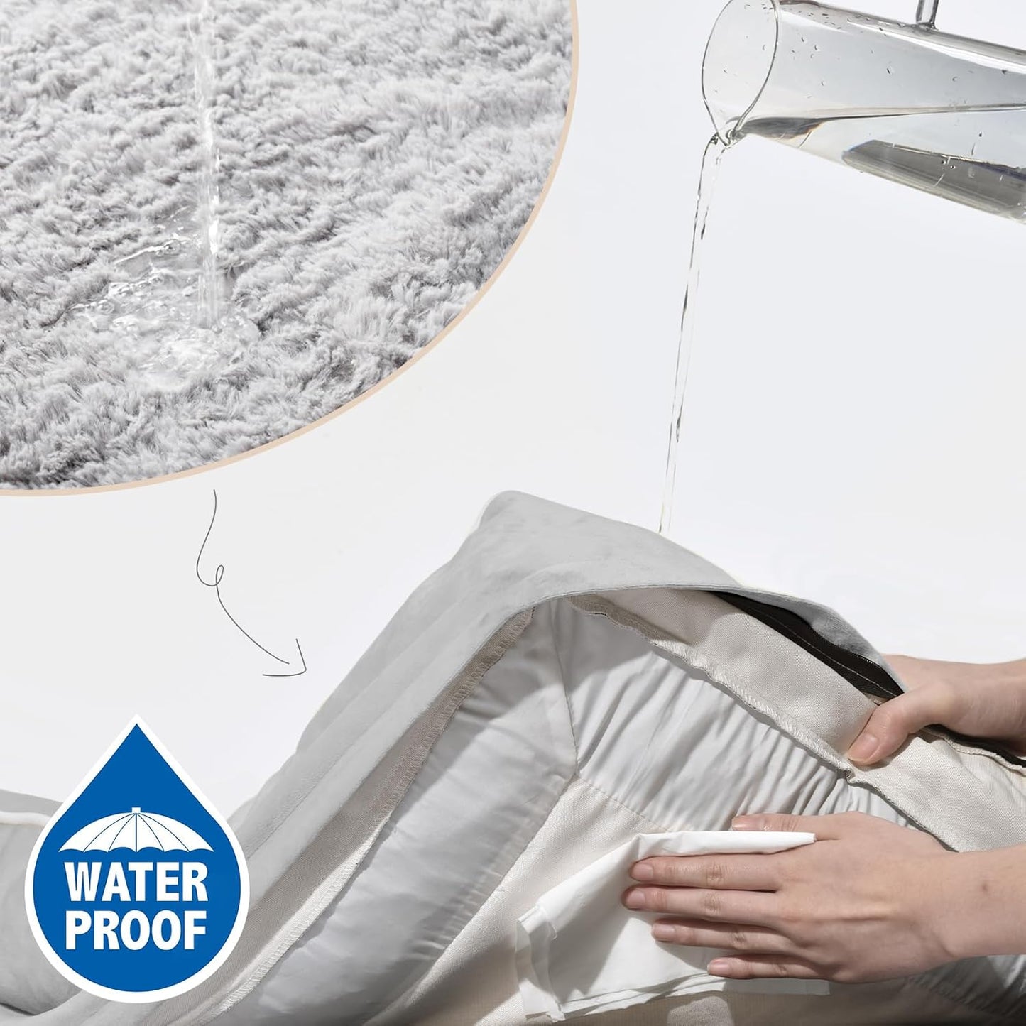 Comfort Expression Medium Dog Beds Waterproof Orthopedic Foam Dog Sofa Beds for Medium Large Dogs Comfy Pet Bed with Washable Removable Cover & Non-Slip Bottom(Medium,Grey White)