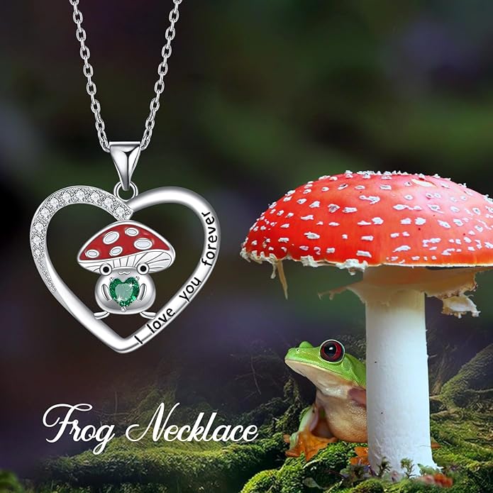 Penguin/Elephant/Frog Mushroom/Cat/Fox/Highland Cow/Axolotl/Yorkie Necklace Jewelry for Women Birthday Christmas Gifts