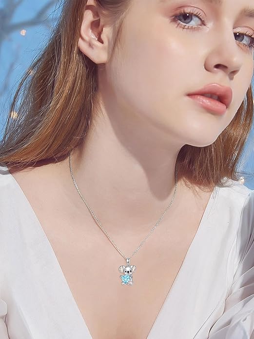 Dorunmo Animal Necklace 925 Sterling Silver Owl/Sloth/Axolotl/Dolphin Necklace Celtic Knot Pendant Birthday Anniversary Animal Jewelry for Women Friends Animals Lover