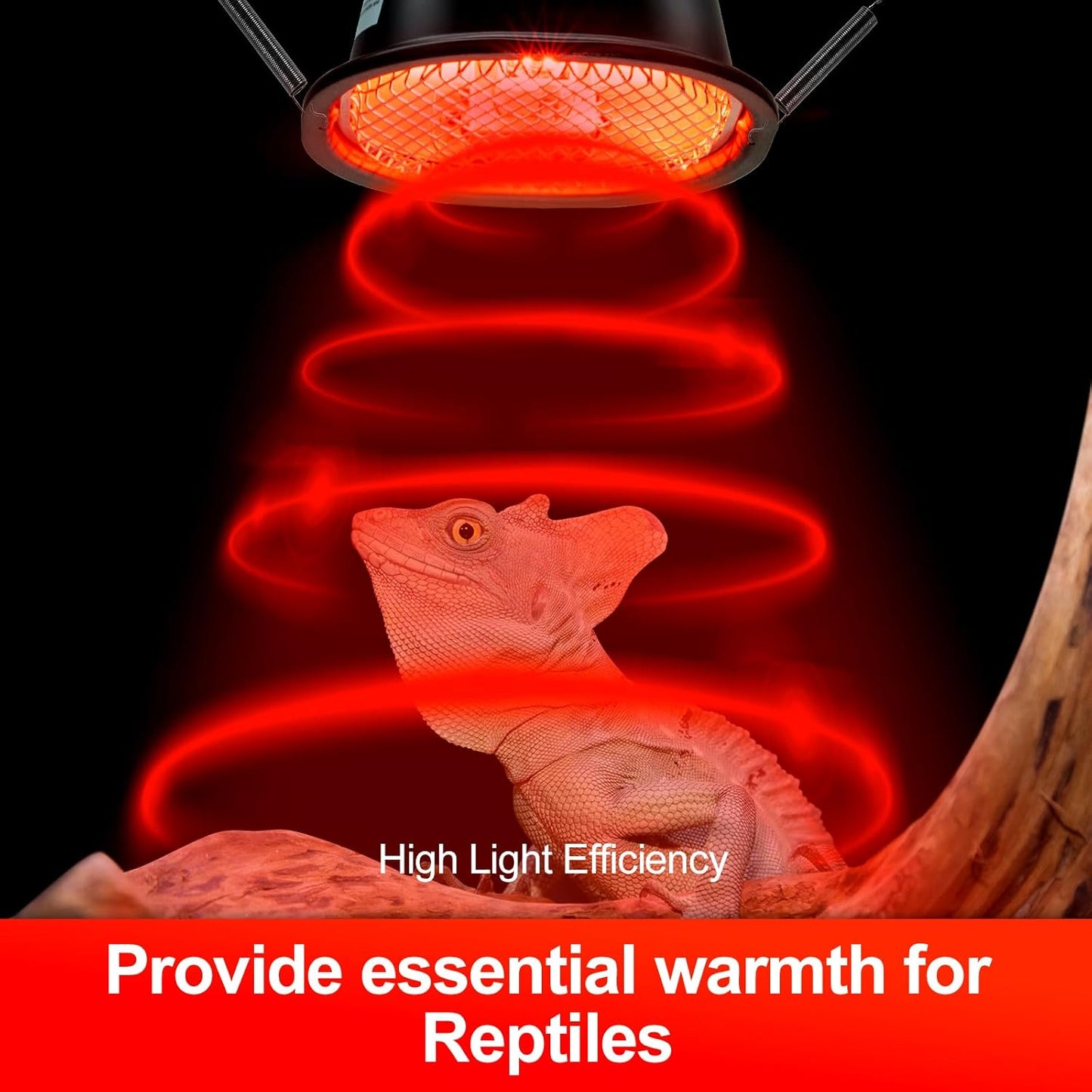 G9 Reptile Infrared Heat Lamp, Terrarium Heating Lamp Fixture with 50W UVA Low Profile Night Red Bulb | Safety Mesh, Tank Hood Basking Spot Light for Bearded Dragons Turtles Lizards Geckos
