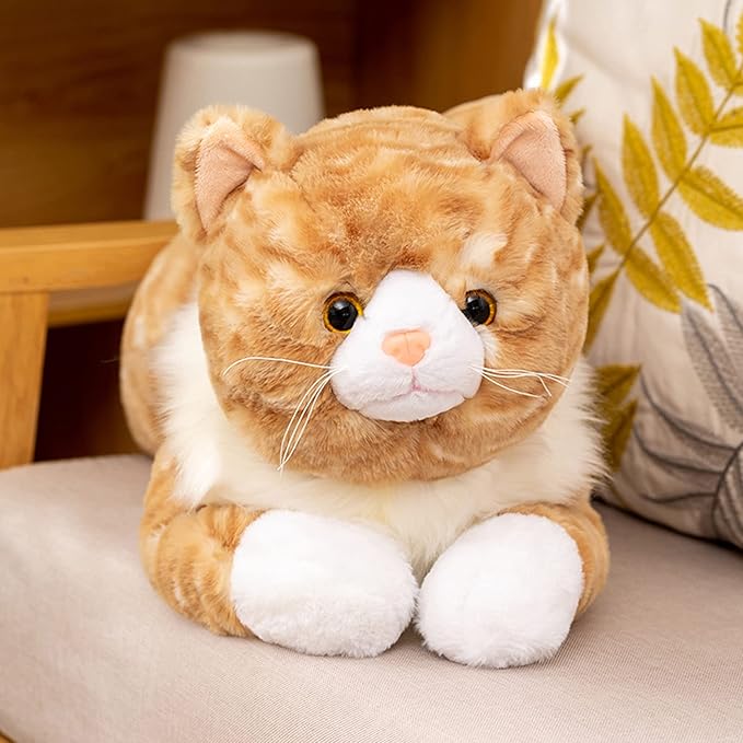 Cat Weighted Stuffed Animals, 5.3 lbs 25.5 inch Weighted Cat Plush Toy Realistic Plush Animals Pillow Gifts for Adults and Kids
