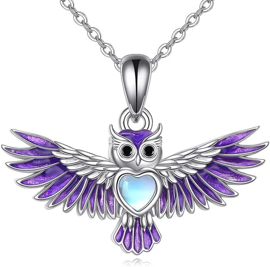 TIGER RIDER Bee Necklace for Women Sterling Silver Cute Animal Axolotl Dragonfly Moth Owl Black Cat Pendant Necklaces Animals Jewelry Birthday Gifts for Women Wife