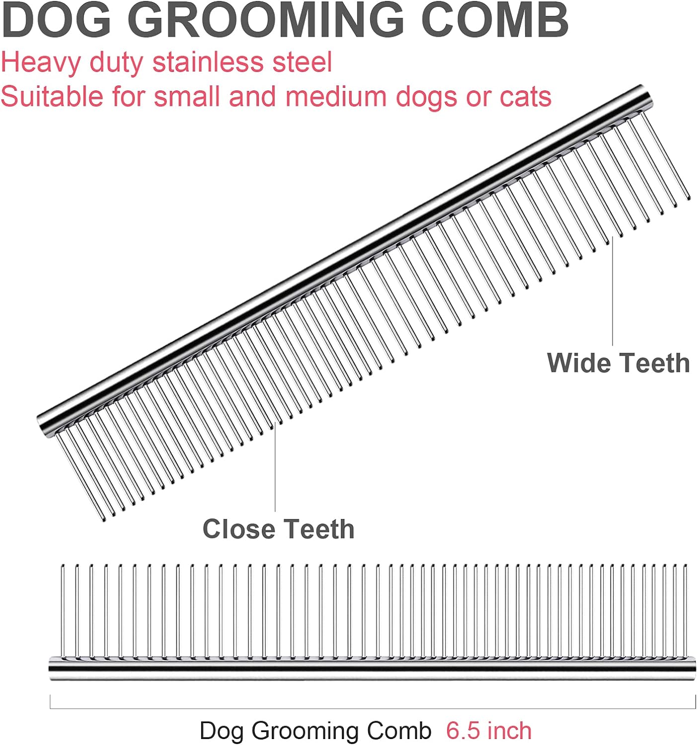 Dog Grooming Scissors with Safety Round Tips Stainless Steel Professional Dog Grooming Kit - Thinning, Curved Scissors and Comb for Cat Pet (Pink 4 in 1)