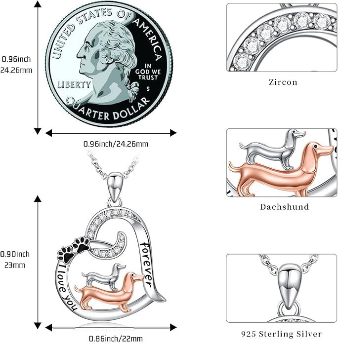 Dog/Paw Print/Infinity Necklace for Women 925 Sterling Silver Heart Dogs Pendant Necklaces Jewelry Christmas Birthday Gifts for Dog Lovers Friends