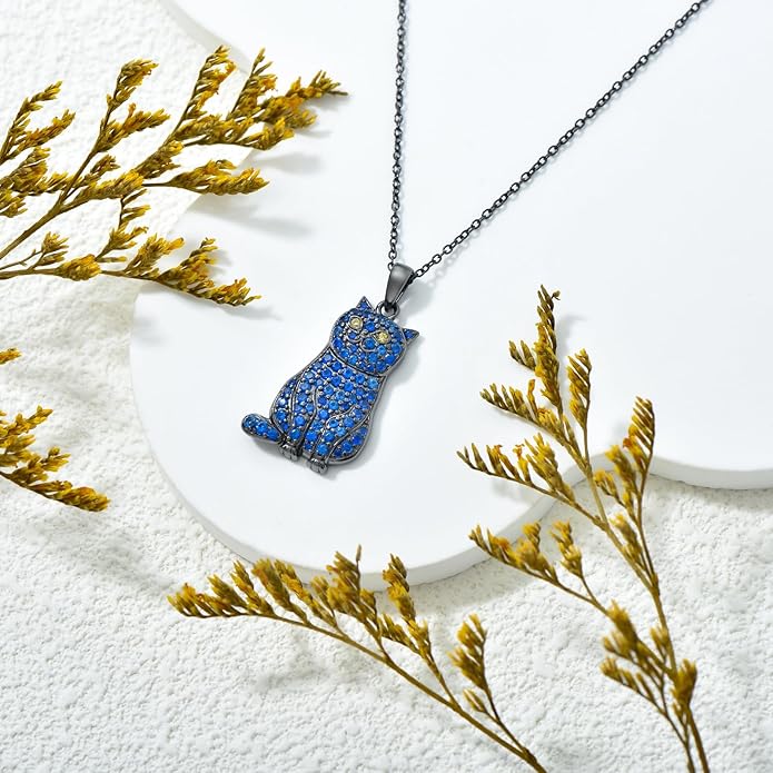 Cat Necklaces 13 Breeds of Cats Necklaces S925 Sterling Silver Cat Pendant for Women