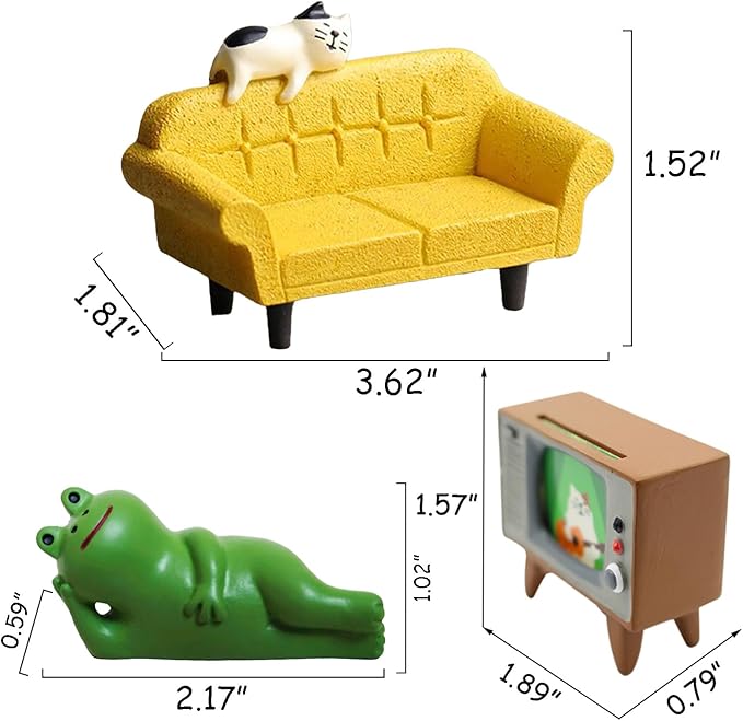 Miniature Frog Figurines Cute Desk Decor Frog Gifts for Adults