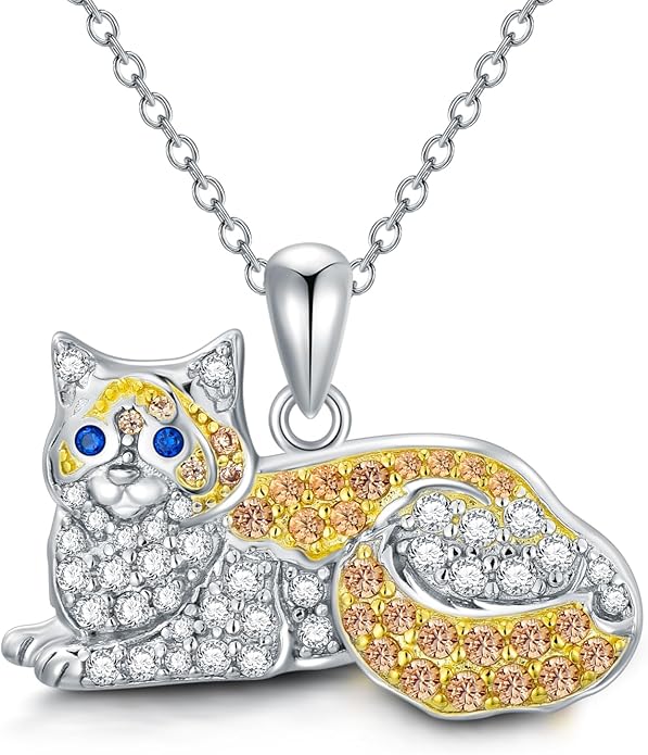 Cat Necklaces 13 Breeds of Cats Necklaces S925 Sterling Silver Cat Pendant for Women