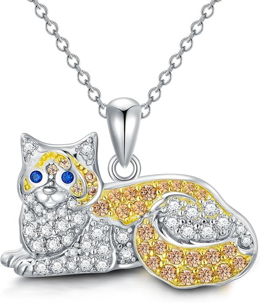 Cat Necklaces 13 Breeds of Cats Necklaces S925 Sterling Silver Cat Pendant for Women