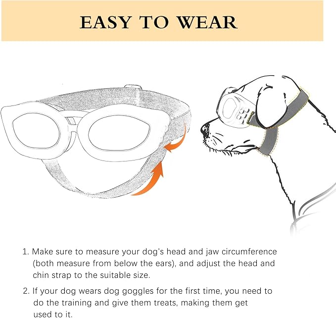 Dog Sunglasses Small Breed, Small Dog Goggles with Adjustable Straps, UV/Wind/Dust/Fog Proof Dog Eye Protection Sunglasses for Outdoor Car Driving Riding, Pink