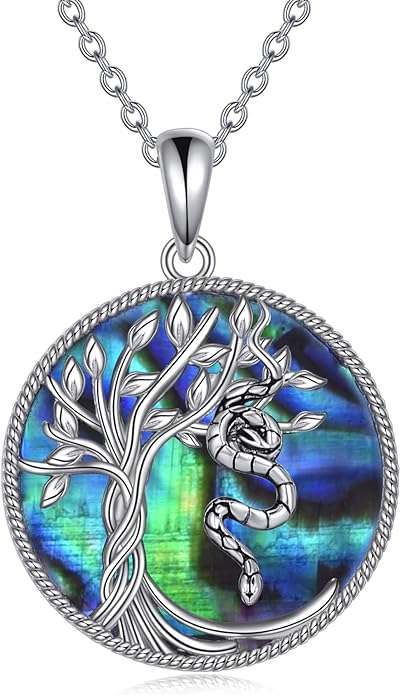 TOUPOP Tree of Life Animal Necklace 925 Sterling Silver Crystal/Abalone Shell Animal Pendant Jewelry Birthday Mothers Day Gifts for Women Mom Wife Her