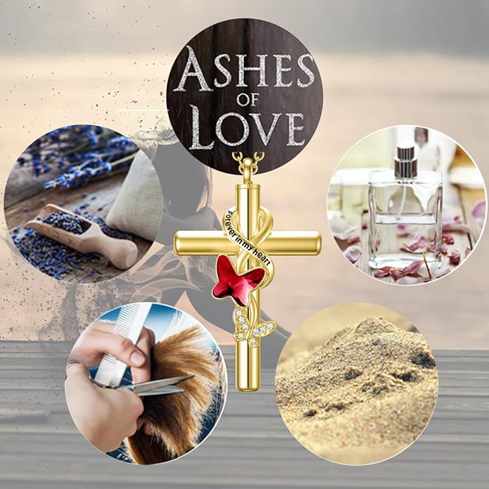 Cross Urn Necklace for Ashes 925 Sterling Silver Cremation Jewelry with Funnel Filler Kit Ashes Necklace for Human Women Girl Pets