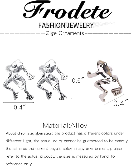 Frog Earrings for Women Mothers Day Gifts Vintage Frogs Shaped Stud Earrings Funny Cute 3D Animal Earrings Jewelry Gifts