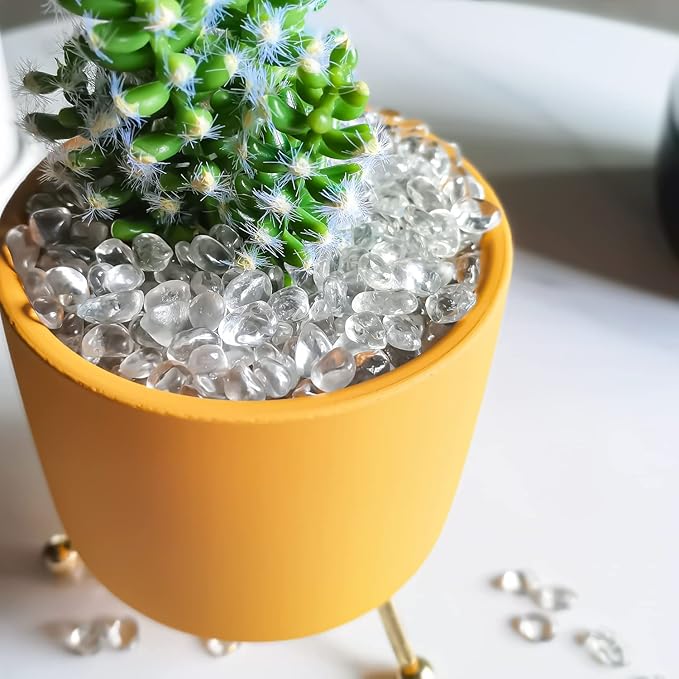 Keedolla Aquarium Clear Glass Stones Pebbles for Fish Tank, 0.93LB Fish Tank Marbles Beads Gems Gravel Rocks for Aquarium, Vase Fillers, Succulent Plants Decor