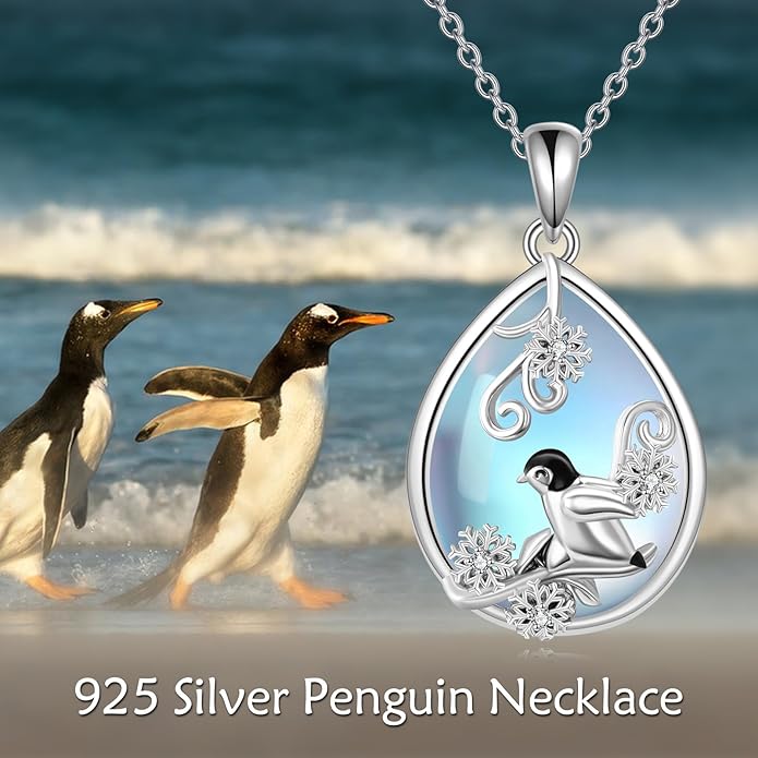 KQF Dragonfly/Butterlfy/Cat/Jellyfish/Bunny/Axolotl/Bee/Mermaid/Hummingbird/Elephant Necklace for Women Sterling Silver Moonstone Pendant Necklace Dragonfly Jewelry Gifts for Women