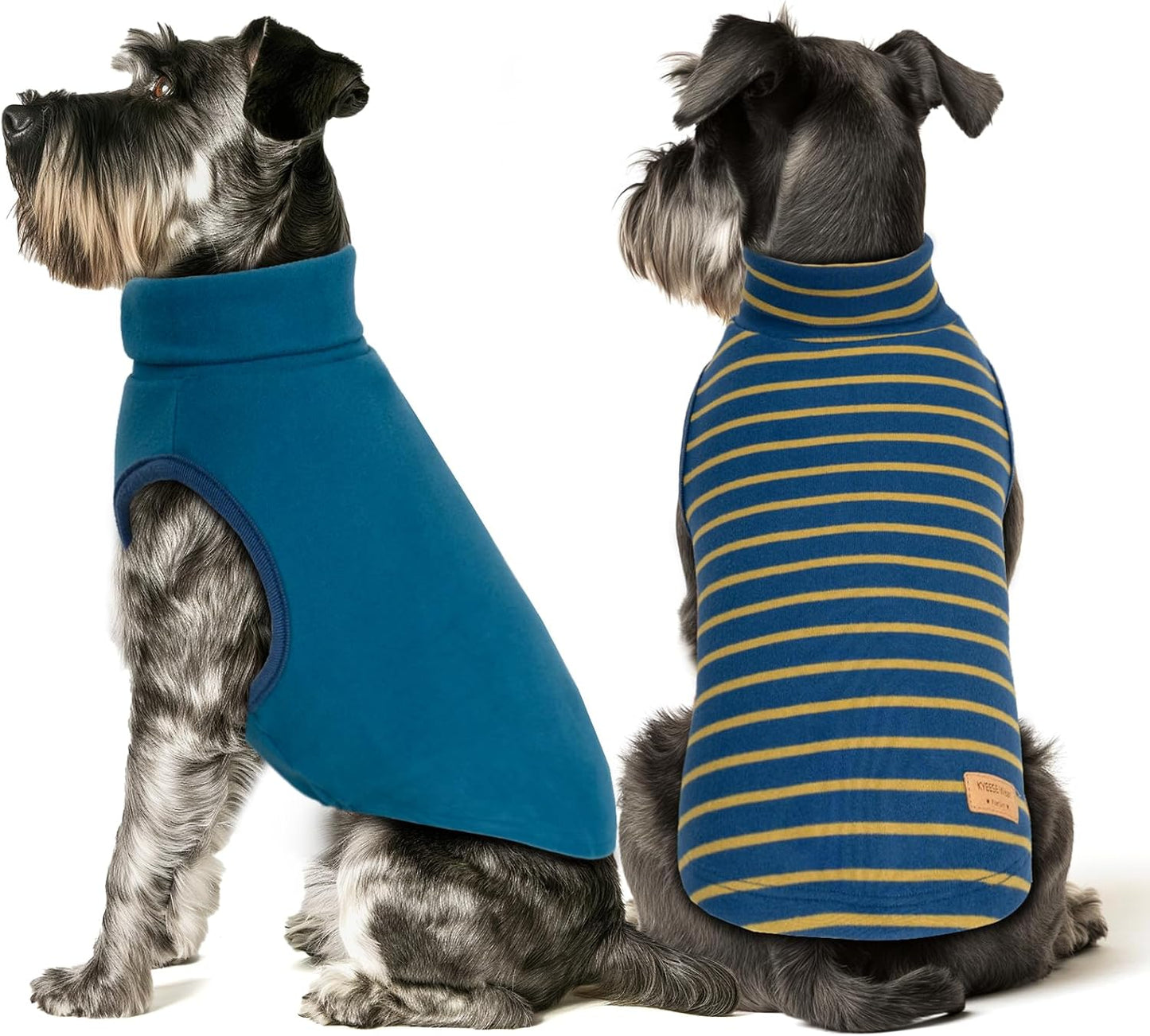 KYEESE 2Pack Dog Sweater Pullover Dog Sweaters for Small Dogs Male Warm Pet Coats Stretchy Dachshund Clothes Soft Pet Sweatshirt Turtleneck Dogs Clothes