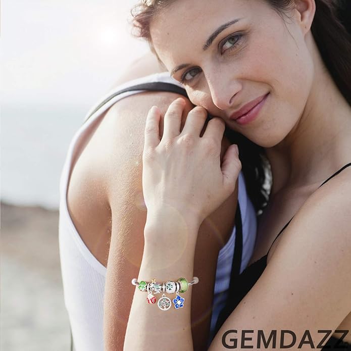 GEMDAZZ Animal Theme Charms in 925 Sterling Silver, Cute 3D Polar Bear, Frog, Cicada, Ladybug, Bee, Dragonfly Beads fit European Women Bracelet, Gift for Birthday/Christmas/Friends/Mom/Lover