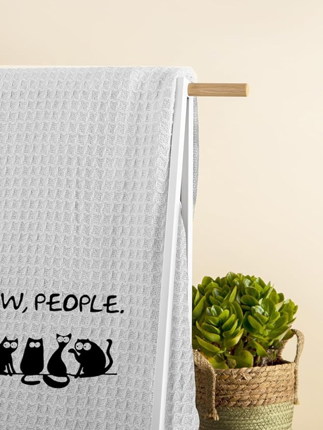 Funny Black Cat Kitchen Towel, Hand Towels for Kitchen,Dish Towels Gifts for Cat Lovers, 16 x 24 inches