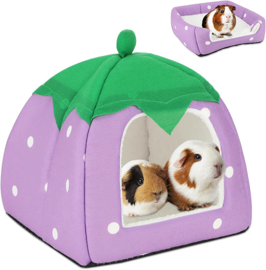 BWOGUE Guinea Pig House Bed Cozy Hamster Cave Large Hideout for Dwarf Rabbits Hedgehog Bearded Dragon Winter Nest Hamster Cage Accessories