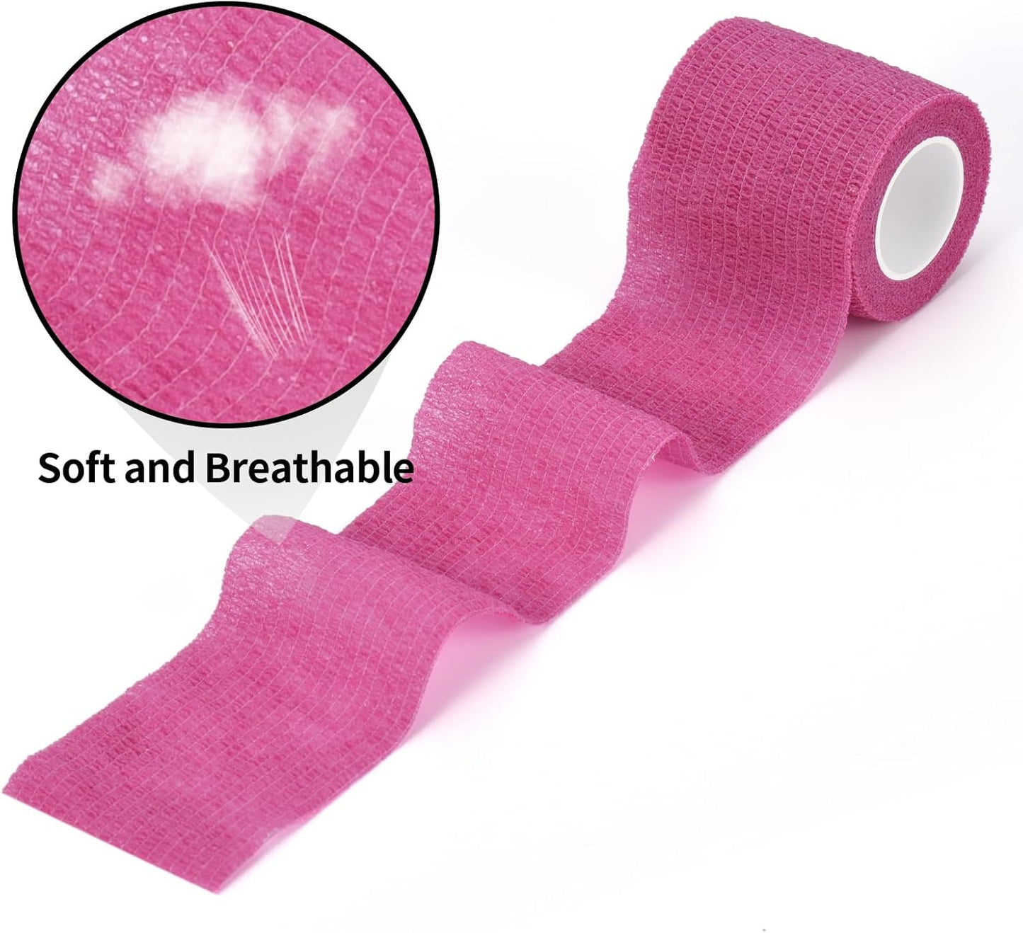 Self Adhesive Bandage Wraps 2 Inch x 5 Yards Athletic Tape Elastic Bandage Wrap for Wrist Ankle Finger Sports Tape Pet Vet Wrap for Dogs Breathable Cohesive Bandage, 12 Pack