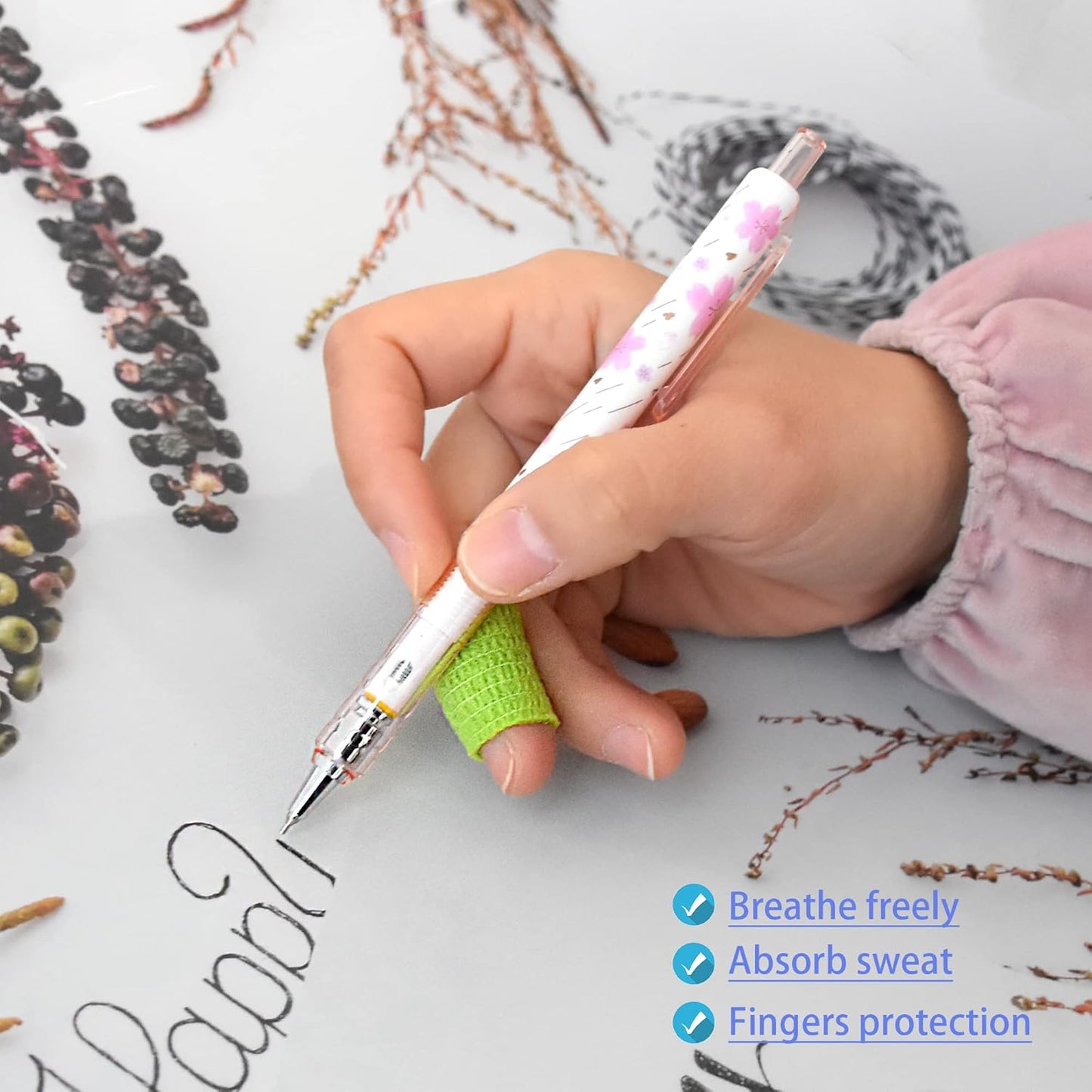 9 Pack 1" x 5 Yards Self Adhesive Bandage Wrap Self Stick Wrap for Ankle, Wrist, Finger, Sports, Breathable Cohesive Vet Tape for Pets (Grass Green)