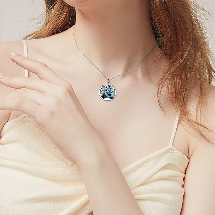 Black Cat Necklace for Women Sterling Silver Celtic Moon Cat Jewelry Gifts