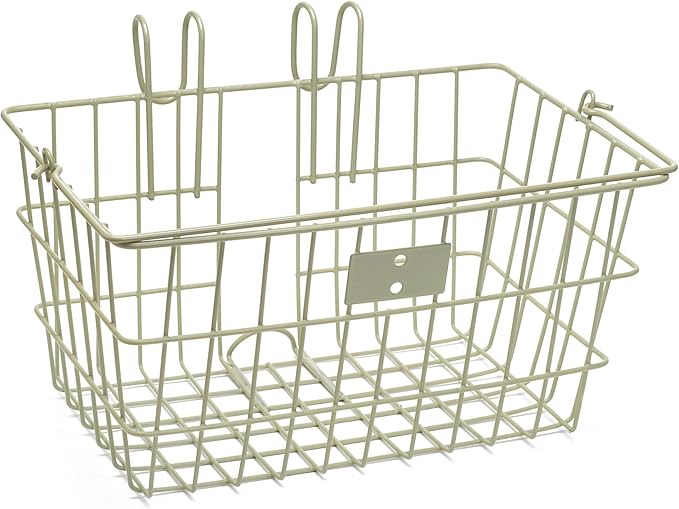 Retrospec Apollo-Lite Lift-Off Bike Basket - Detachable Steel Handlebar Basket with Carrying Handle for Commuting, Shopping & Beach Trips - 14.5in x 9.5in Weather-Resistant Biking Gear