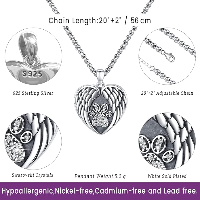 Picture Locket Necklace for Women Men Rose 14K Real Gold 925 Sterling Silver Jewelry Heart Locket Necklace that Holds Pictures Tree of Life Viking Wolf Celtic Knot St Christopher St Michael Pendant