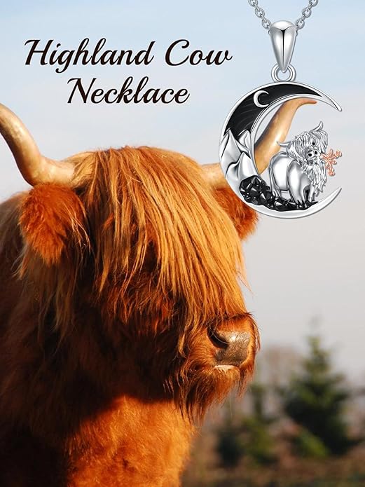 Gothic Jewelry Bat/Cat/Wolf/Dragon/Owl/Fox/Spider/Sun Pendant Sterling Silver Crescent Moon Necklace for Women Girls Black Jewelry Gifts