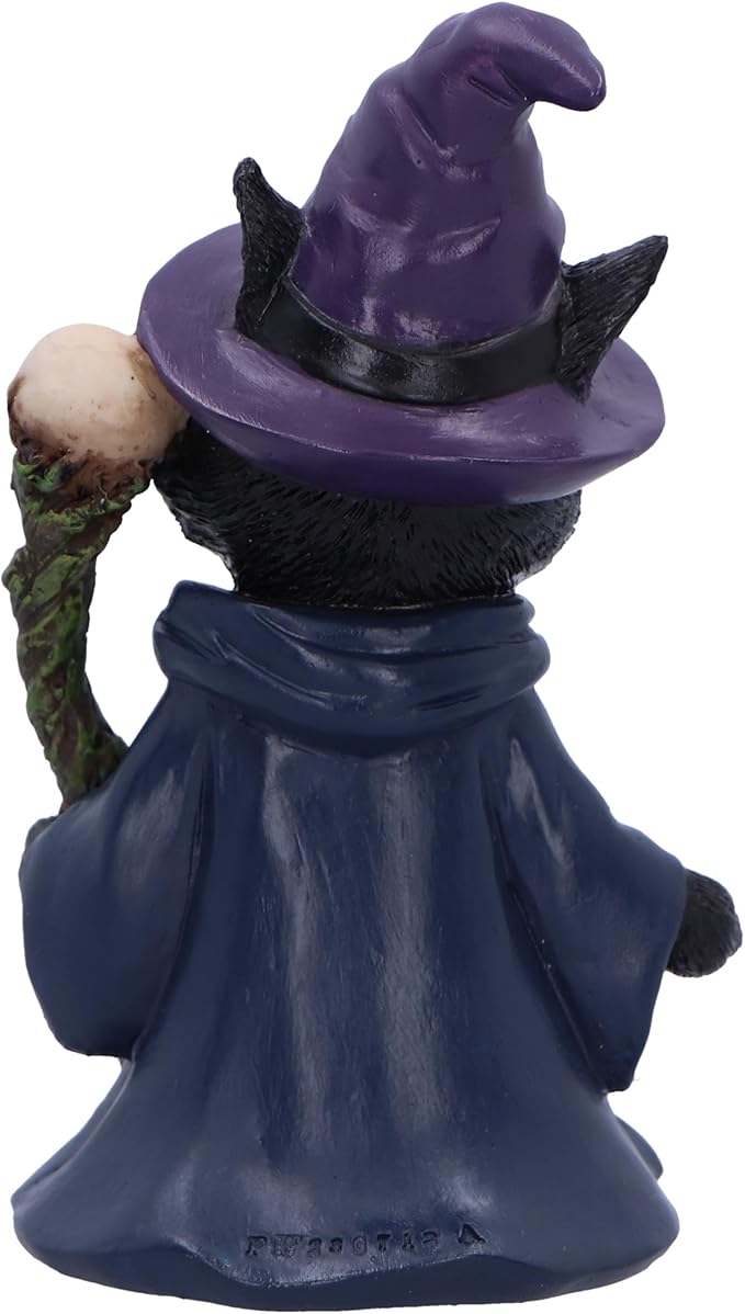 Nemesis Now Whiskered Wizard 14cm, Resin, Black, Cat Figure, Black Cat Ornament, Collectable Cat Giftware, Cast in The Finest Resin, Expertly Hand-Painted, U6738A24