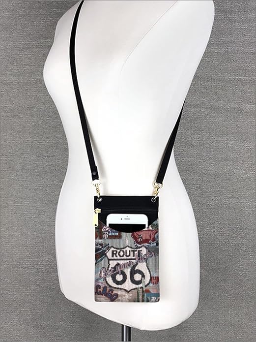 Danny K. Women's Tapestry Crossbody Cell Phone or Passport Purse, Handmade in USA