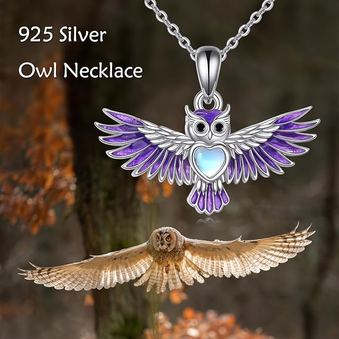 TIGER RIDER Bee Necklace for Women Sterling Silver Cute Animal Axolotl Dragonfly Moth Owl Black Cat Pendant Necklaces Animals Jewelry Birthday Gifts for Women Wife