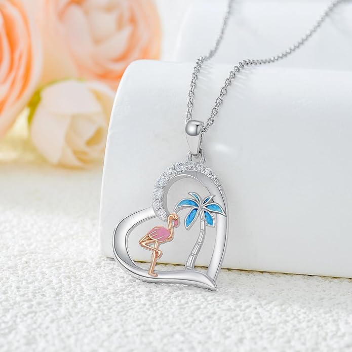 Cat Squirrel Llama Raccoon Tiger Cheetah Elephant Fox Sloth Koala Monkey Horse Dinosaur Axolotl Necklace Animal Pendant Heart Necklace 925 Sterling Silver