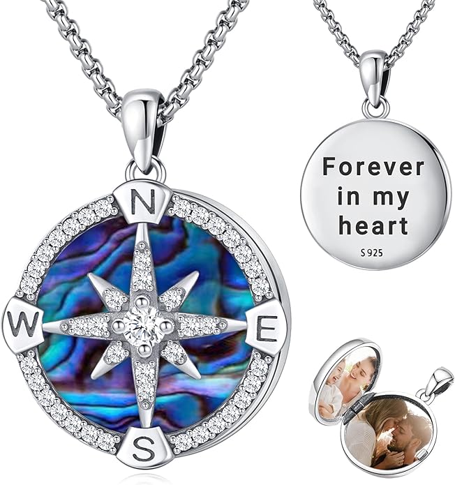 Picture Locket Necklace for Women Men Rose 14K Real Gold 925 Sterling Silver Jewelry Heart Locket Necklace that Holds Pictures Tree of Life Viking Wolf Celtic Knot St Christopher St Michael Pendant