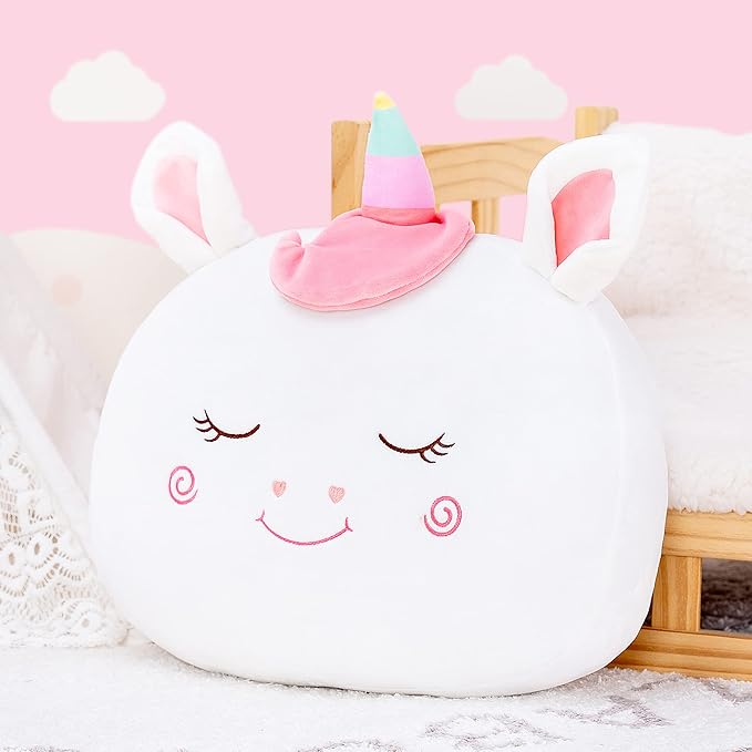 Lazada Stuffed Unicorn Pillow Plush Girl Toys Gift for Toddler for Girls White 15 Inches