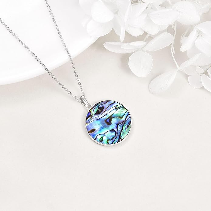 YFN Egyptian Necklace Sterling Silver Egypt God Pendant Abalone Shell Egypt Jewelry Gifts for Women Men