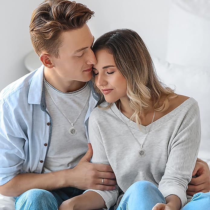 Picture Locket Necklace for Women Men Rose 14K Real Gold 925 Sterling Silver Jewelry Heart Locket Necklace that Holds Pictures Tree of Life Viking Wolf Celtic Knot St Christopher St Michael Pendant