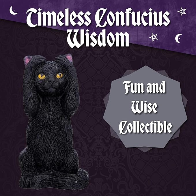 Nemesis Now Three Wise See No Evil Hear No Evil Speak No Evil Figurines, Adorable Hand-Painted Resin Collectibles and Gift - Cats