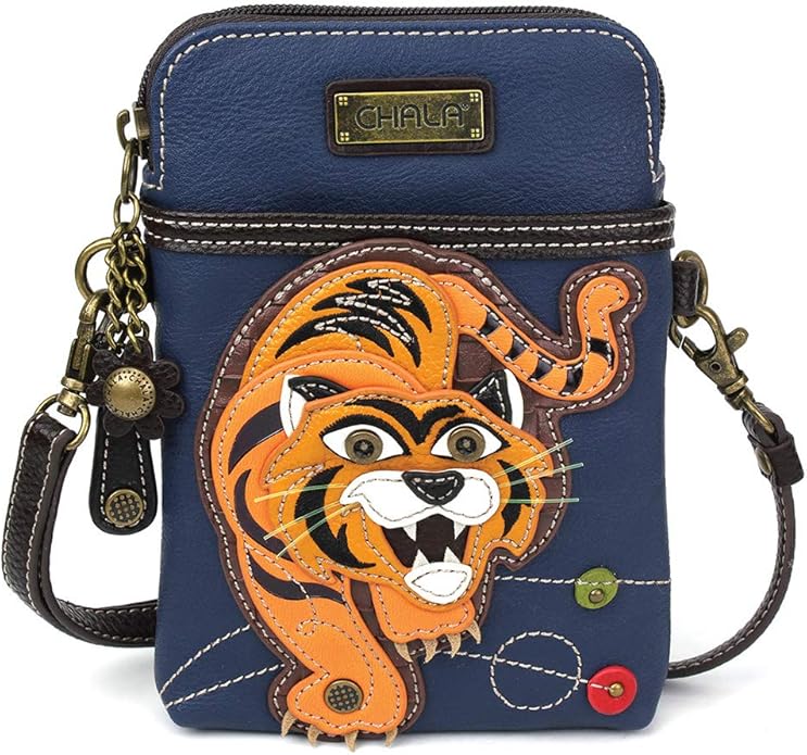 CHALA Cell Phone Crossbody Purse-Women PU Leather/Canvas Multicolor Handbag with Adjustable Strap